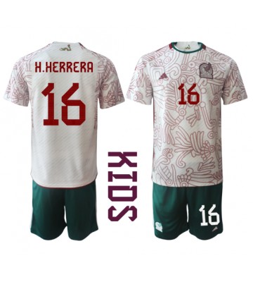 Maillot de foot Mexique Hector Herrera #16 Extérieur enfant Monde 2022 Manches Courte (+ pantalon court)